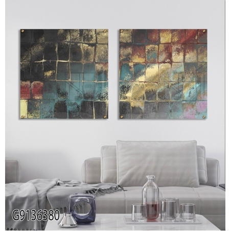 זוג תמונות מרובעות בהדפסה ישירה על זכוכית דגם G9136380