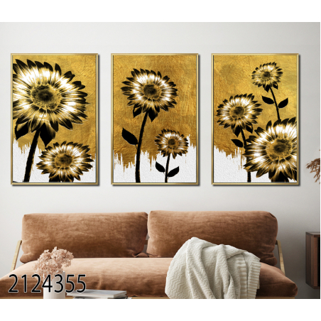 שלשה על קנבס מתוח וממוסגר לחדר השינה או לסלון דגם 2124355