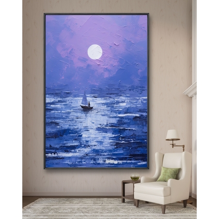 תמונת קנבס אבסטרקט לילה סגול דגם 1010232