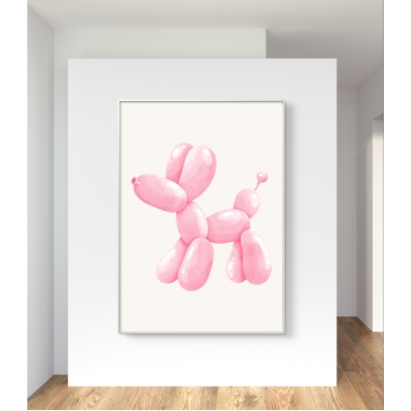 איור של כלבלב עשוי בלון ורוד מבריק בגוון פסטל, מתוך קולקציית NEXTGEN.