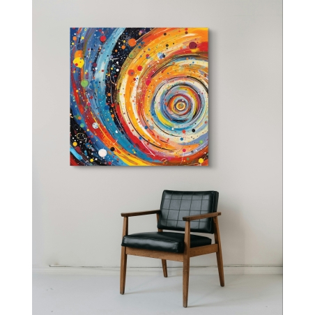 תמונת קנבס צבעונית מרובעת בסגנון אבסטרקט 