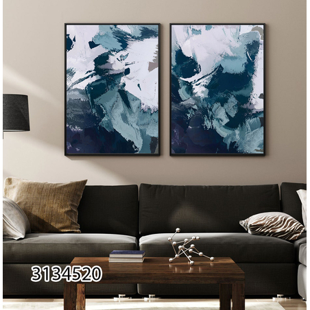 זוג תמונות קנבס כותנה עם טקסטורה מיוחדת ועשירה בסגנון מודרני לסלון או למשרד דגם-3134520