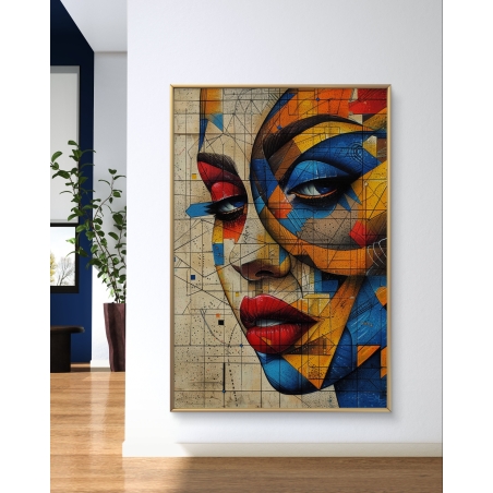 תמונת קנבס בסגנון דמויות וגאומטריה 