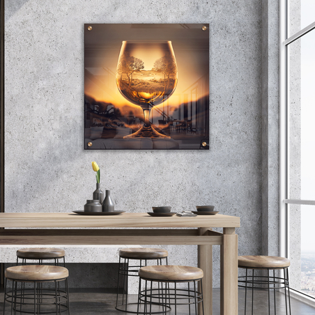 תמונת  זכוכית מרובעת למטבח או לפינת אוכל דגם 1220234