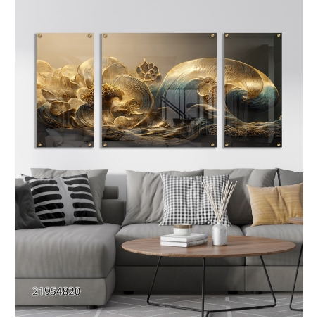 תמונה מחולקת לסלון מודפסת על זכוכית דגם 21954820