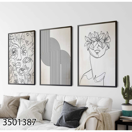 שלשה על קנבס כותנה!! מתוח וממוסגר לסלון או למשרד דגם 3501387