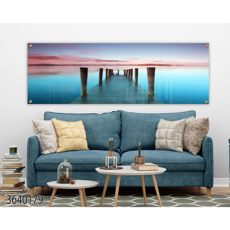 תמונה על קנבס או זכוכית של רציף לחדר השינה או לסלון במבחר מידות דגם-3640179
