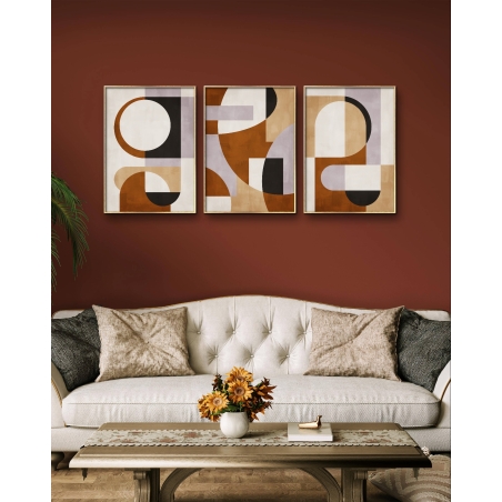 שלשת תמונות על קנבס לסלון 