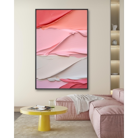 תמונת קנבס סגנון אבסטרקט גוונים ורוד ואדום דגם - R20052