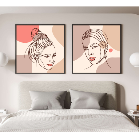 זוג תמונות מיוחדות לחדר השינה או לסלון דגם  1673367