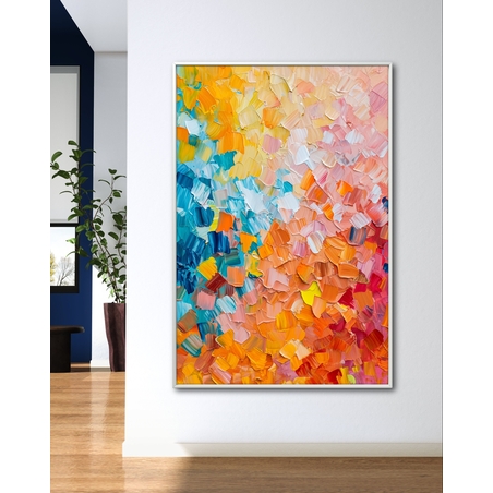 תמונת קנבס צבעונית לסלון בסגנון אבסטרקט 