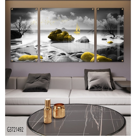 תמונה מחולקת לסלון מודפסת על זכוכית דגם G3721492