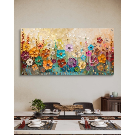 תמונת זכוכית צבעונית לסלון או לפינת אוכל 