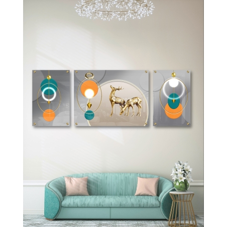 תמונת זכוכית מחולקת לסלון בסגנון נורדי 