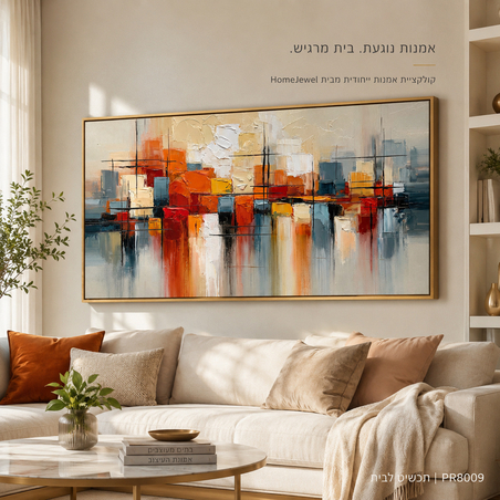 תמונת קנבס פרימיום במרקם בולט דגם קצב העיר PR8009