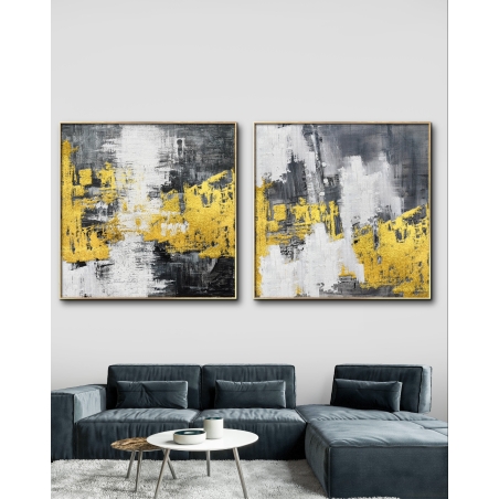 זוג תמונות מרובעות בסגנון אבסטרקט 