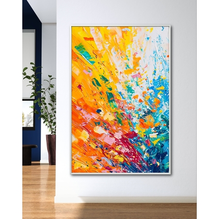 תמונת קנבס צבעונית לסלון בסגנון אבסטרקט 