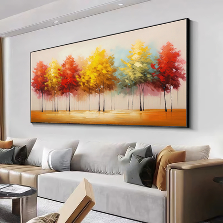 תמונת קנבס אבסטרקט מודרני עצים צבעוני דגם 16061