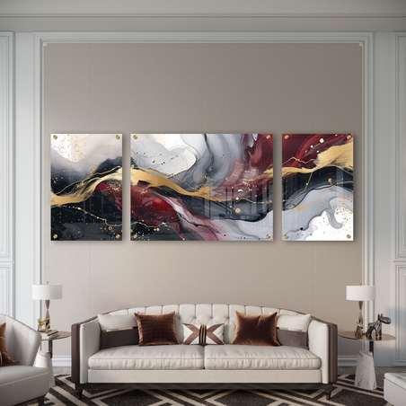 תמונת זכוכית מחולקת סגנון אבסטרקט 