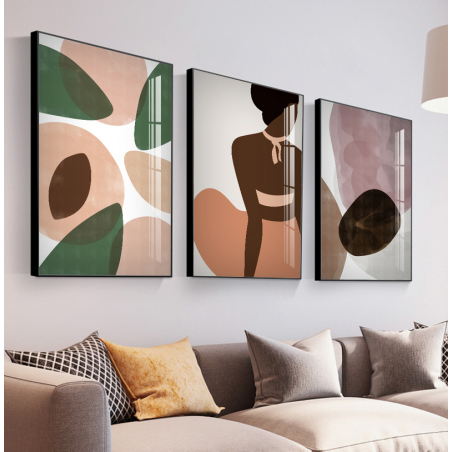 שלשה על קנבס כותנה!! מתוח וממוסגר לסלון או למשרד דגם 3974235