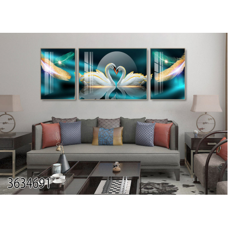 תמונה מחולקת לסלון בעיצוב מופשט מודרני דגם 3634691