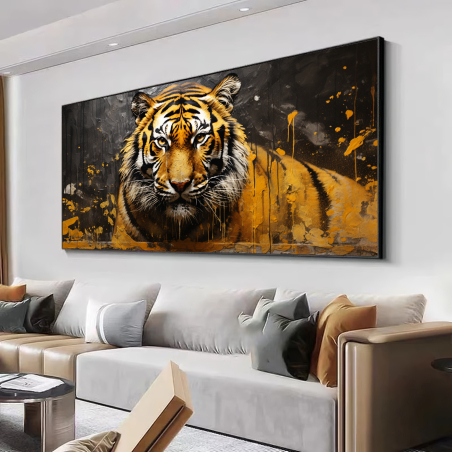 תמונת קנבס מקורית לסלון נמר מיוחד דגם 2807214