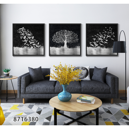 שלישיית תמונות מרובעות לסלון/פינת אוכל/ משרד דגם 8716380