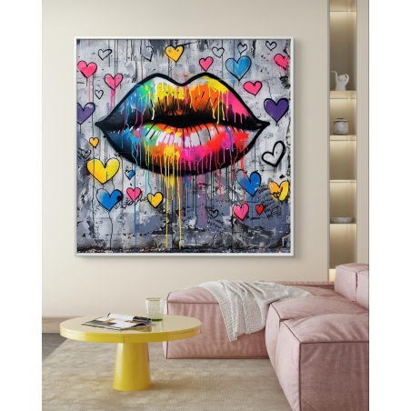 תמונת קנבס מרובעת בסגנון גרפיטי 