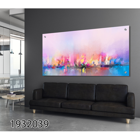 תמונה מעוצבת אבסטרקט- למשרד או לסלון מודפסת על זכוכית דגם 1932039