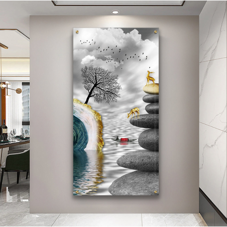 תמונה מיוחדת אבסטרקט בהדפסה ישירה על זכוכית דגם-3662822