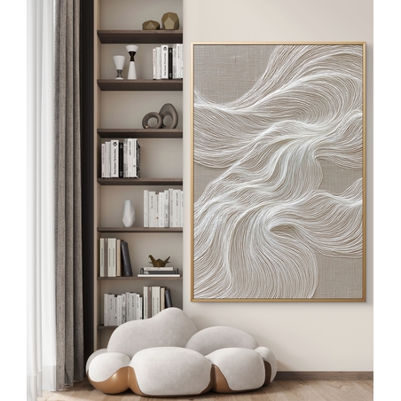 יצירת קנבס אבסטרקטית עם תנועה רכה על רקע טבעי