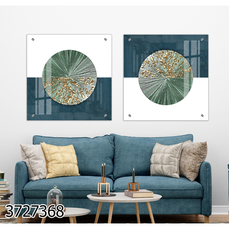 זוג תמונות אבסרקט בהדפסה ישירה על זכוכית דגם 3727368