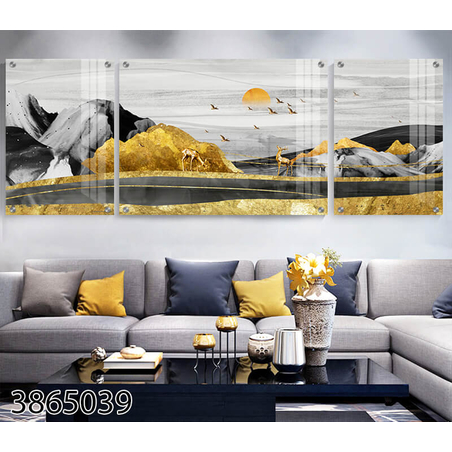 תמונה מחולקת לסלון מודפסת על זכוכית דגם 3865039