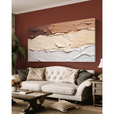 תמונת קנבס איכותית לסלון או לפינת אוכל סגנון אבסטרקט גווני חום דגם - A30021