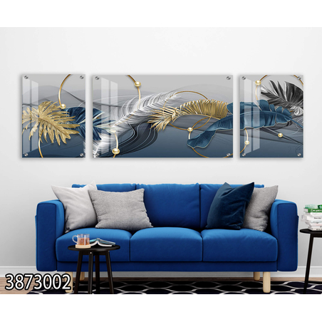 תמונה מחולקת לסלון מודפסת על זכוכית דגם 3873002