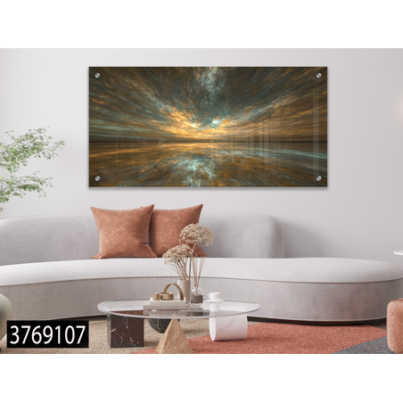 תמונת זכוכית מעוצבת בסגנון מודרני  למשרד או לסלון דגם 3769107