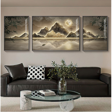 תמונת תלת מימד מחולקת לסלון על קנבס עם אפשרות לחיפוי זכוכית דגם H323592