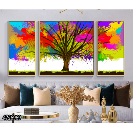 תמונה לסלון מודפסת על קנבס כותנה מחולקת דגם  4726969