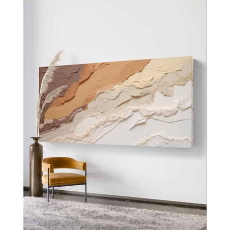 תמונת קנבס איכותית לסלון סגנון אבסטרקט גווני חום דגם - A30012