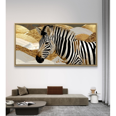 קנבס לרוחב עם זברה ועיטורי זהב מבית תכשיט לבית