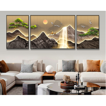 תמונת תלת מימד מחולקת לסלון על קנבס עם אפשרות לחיפוי זכוכית דגם 8269696