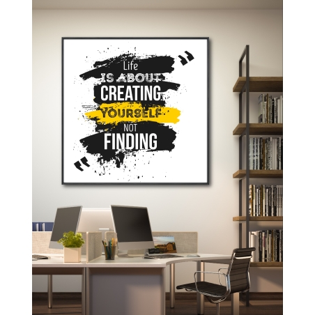 תמונת קנבס השראה ומוטיבציה למשרד מרובעת 