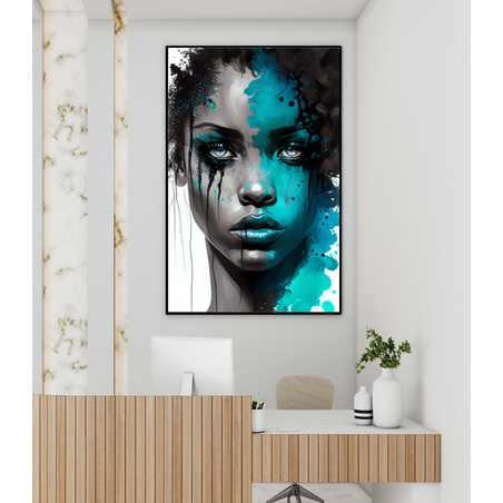 תמונה לסלון או למשרד מודפסת על קנבס כותנה אבסטרקט-מודרני דמויות דגם 230016