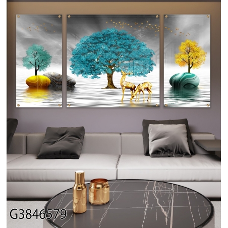 תמונה מחולקת לסלון מודפסת על זכוכית דגם G3846579