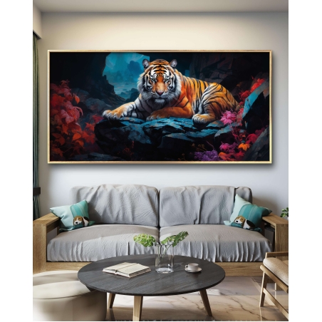 תמונת קנבס של נמר צבעוני מודרני דגם 2492363