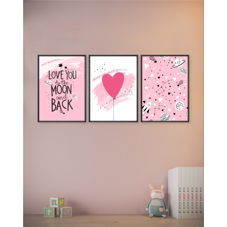 שלשת תמונות קנבס לחדר ילדים 