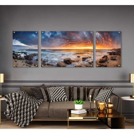 תמונת נוף על זכוכית מחולקת למשרד או לסלון דגם 230623