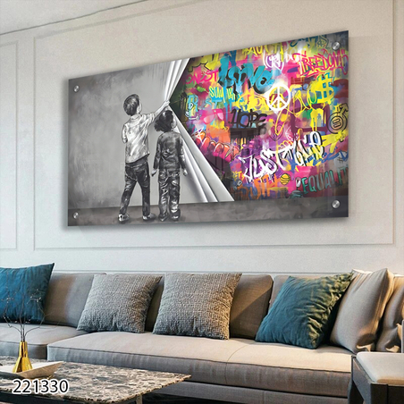 תמונת גרפיטי על קנבס או זכוכית במבחר מידות דגם-221330