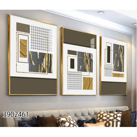 שלשה על קנבס כותנה!! מתוח וממוסגר לסלון או למשרד דגם 3902461