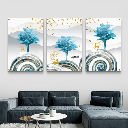 סט שלישיית זכוכית 